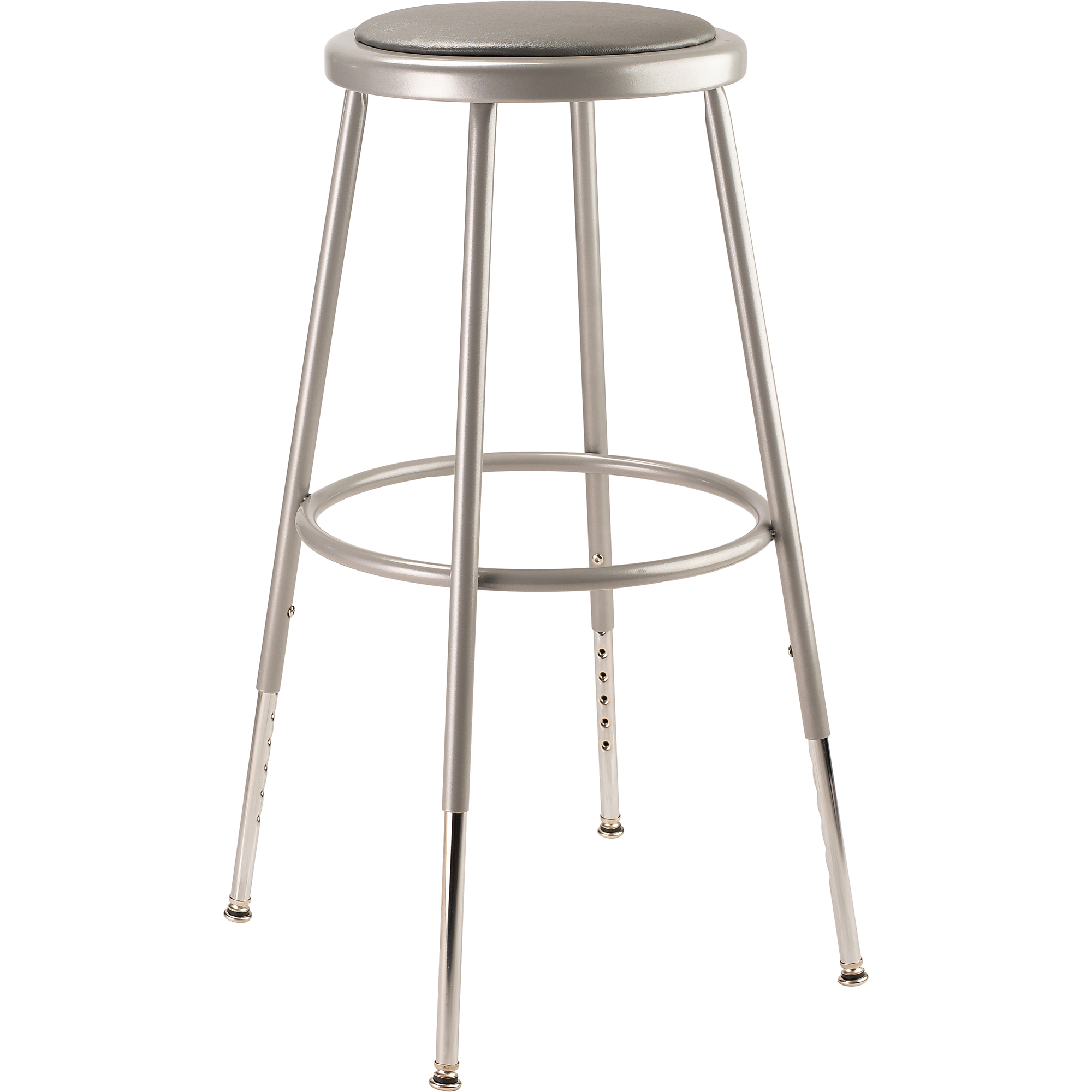 National Public Seating, 24.5 -32.5in.H Adjust Vinyl Stool, Primary Color Gray, Included (qty.) 1, Seating Type Office Stool, Model# 6424H